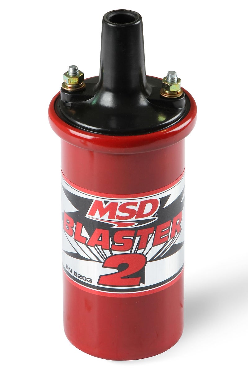 MSD 8203 Ignition Coil Blaster 2 Series (w/ballast resistor), Red, stock style ignition - Image 1